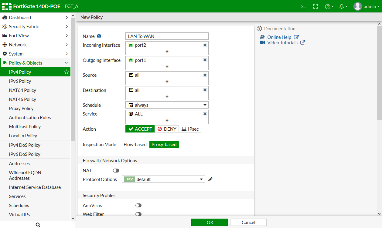 Transparent proxy FortiGate / FortiOS 6.2.5